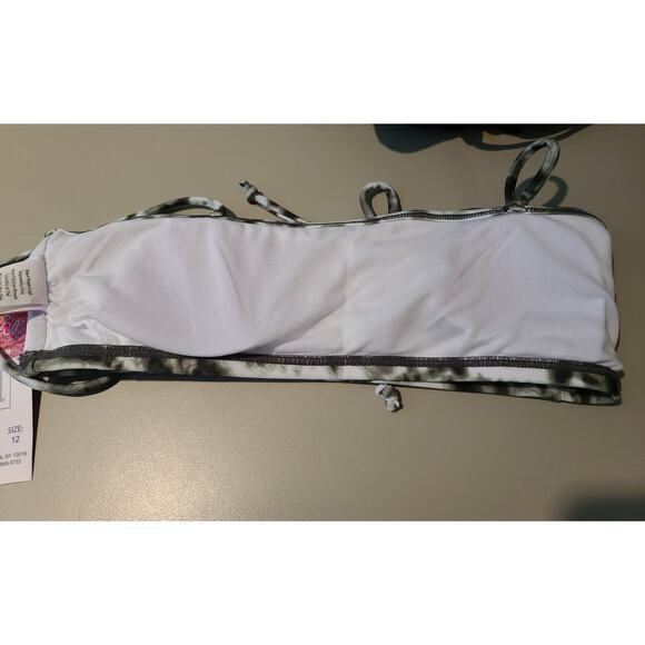 NWT Kanu Surf Groovy olive green tie dye bandeau bikini top - 12 - Picture 5 of 6